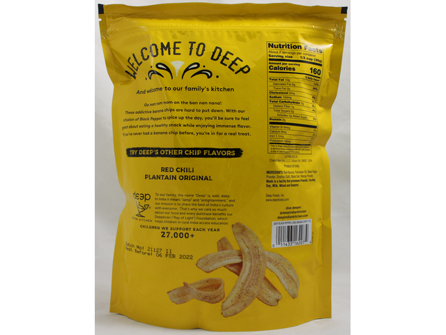 Black Pepper Long Banana Chips 7 Oz