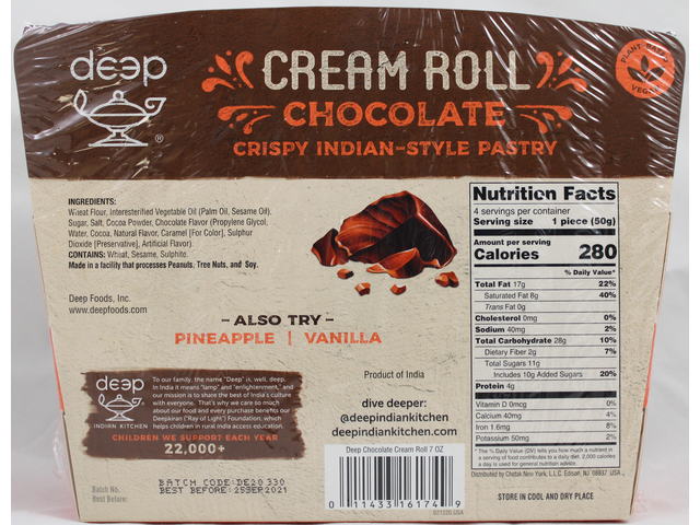 Cream Rolls-Chocolate 4 Piece (7oz)