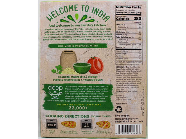 Cilantro Pesto Naan Pizza 7.4oz