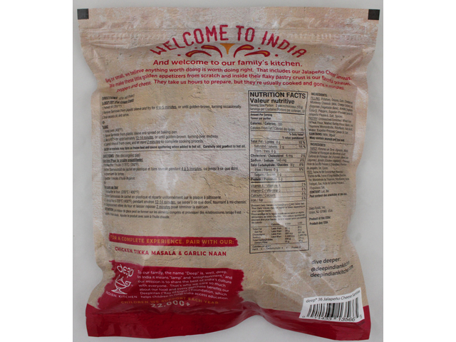 Jalapeno Cheese Samosas (36 pieces) (33.7oz)