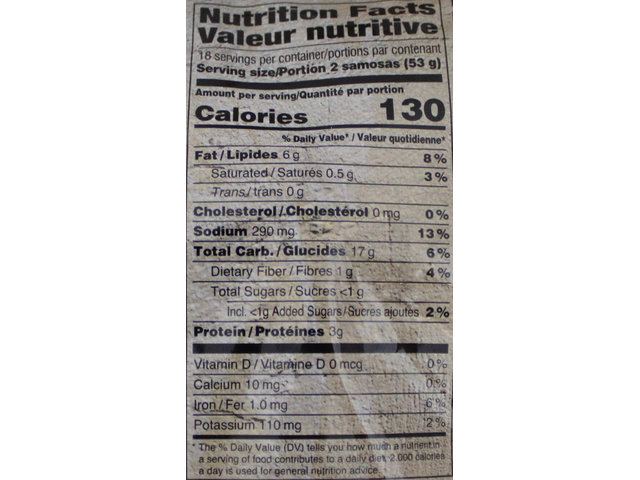 Potato & Pea Samosas (36 pieces) (34.3oz)