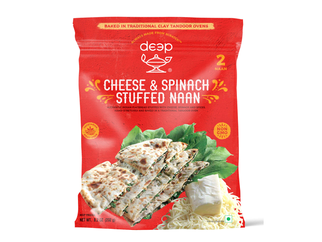 Cheese & Spinach Stuffed Naan (2 pieces) (8.2oz)