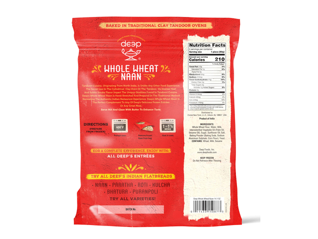 Whole Wheat Naan (5 pieces) (14.1oz)
