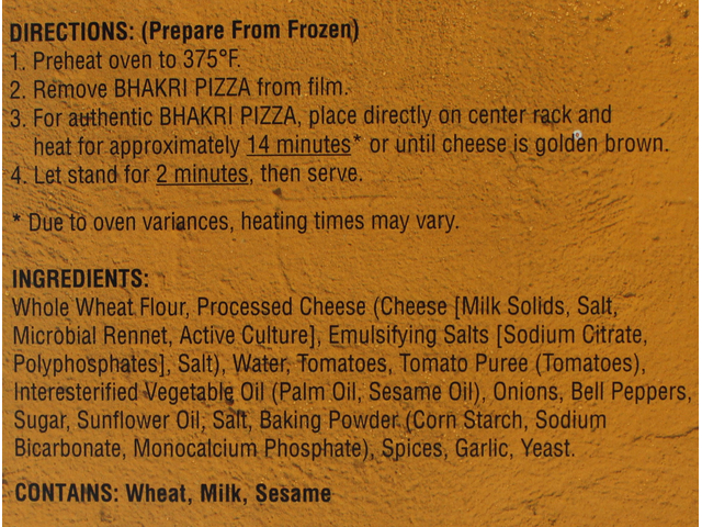 WholeWheat Amdavad BhakriPizza9.2Oz