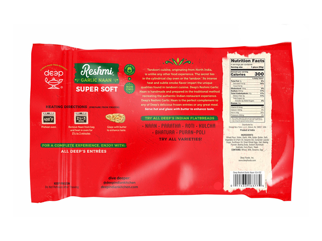 Reshmi Garlic Naan (4 pieces) (13.4oz)