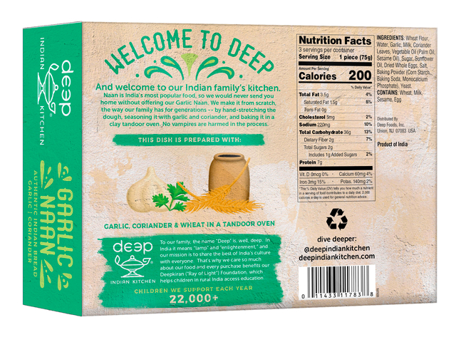 Garlic Naan (3 pieces) (8 oz)