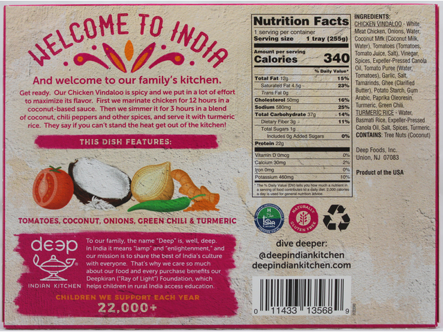 Chicken Vindaloo W/Tumeric Rice 9oz