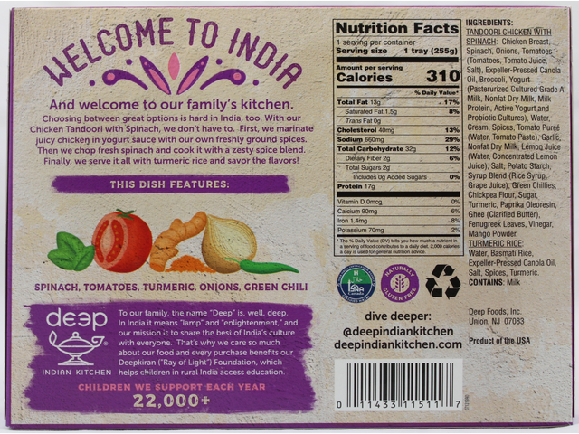 Chicken Tandoori with Spinach