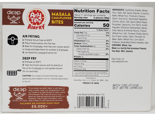 Masala Cauliflower Bites (12oz)