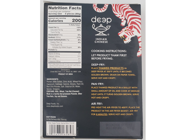 Spring Rolls Veggie Paneer