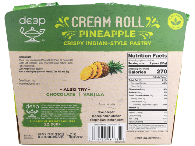 Cream Rolls-Pineapple 4 Piece (7oz)