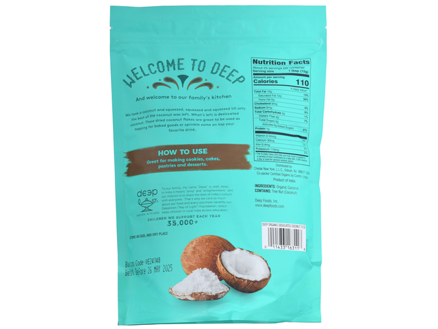 Organic High Fat Desiccated Coconut (12oz)