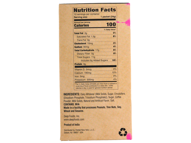 Coffee Latte Mix - Indian Style (10 packets) (8.5oz)