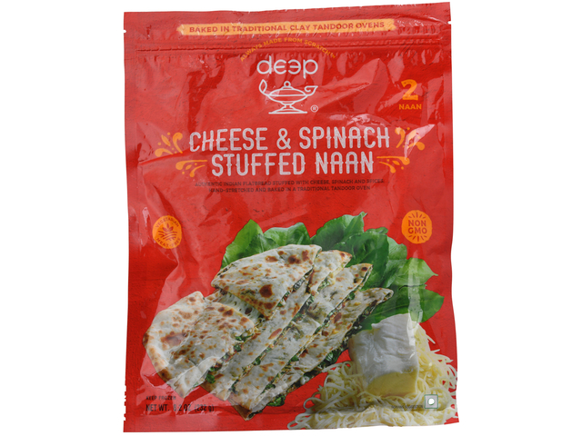 Cheese & Spinach Stuffed Naan (2 pieces) (8.2oz)