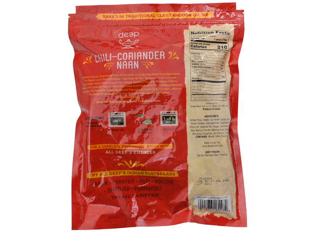 Chili-Coriander Naan (4 pieces) (11.1oz)