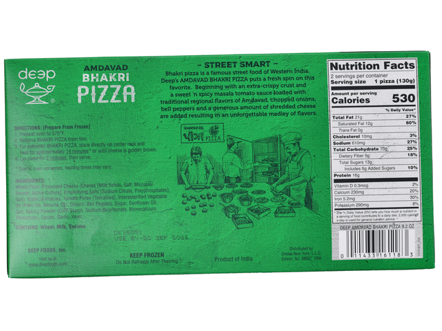 Amdavad Bhakri Pizza (2 pieces) (9.2oz)