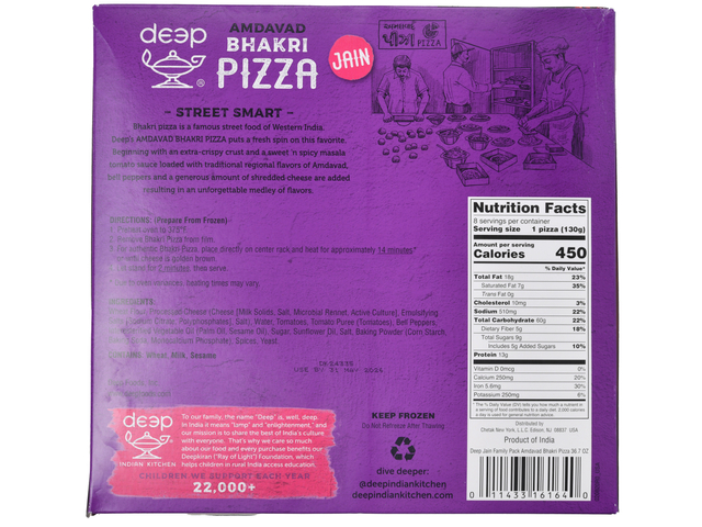 Amdavad Bhakri Pizza Jain Family Pack (8 pieces) (36.7oz)