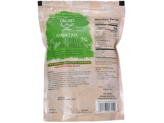 Cocktail Vegetable Spring Rolls (35 pieces) (11.1oz)