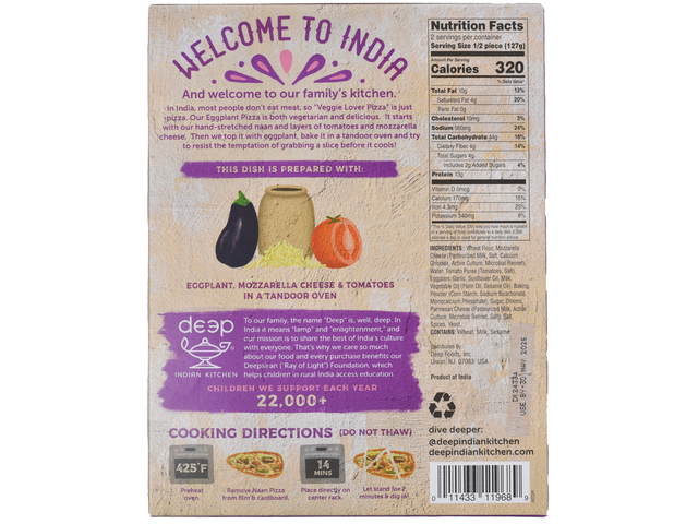 Eggplant Naan Pizza (9oz)