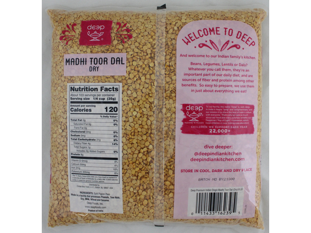 Madhi Toor Dal Dry - Premium Indian Origin (8lb)